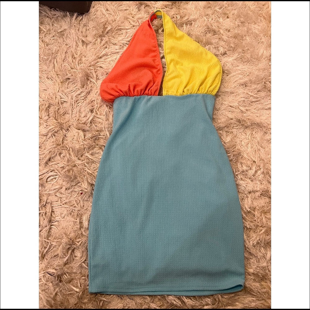 Colorblock dress size large brand new